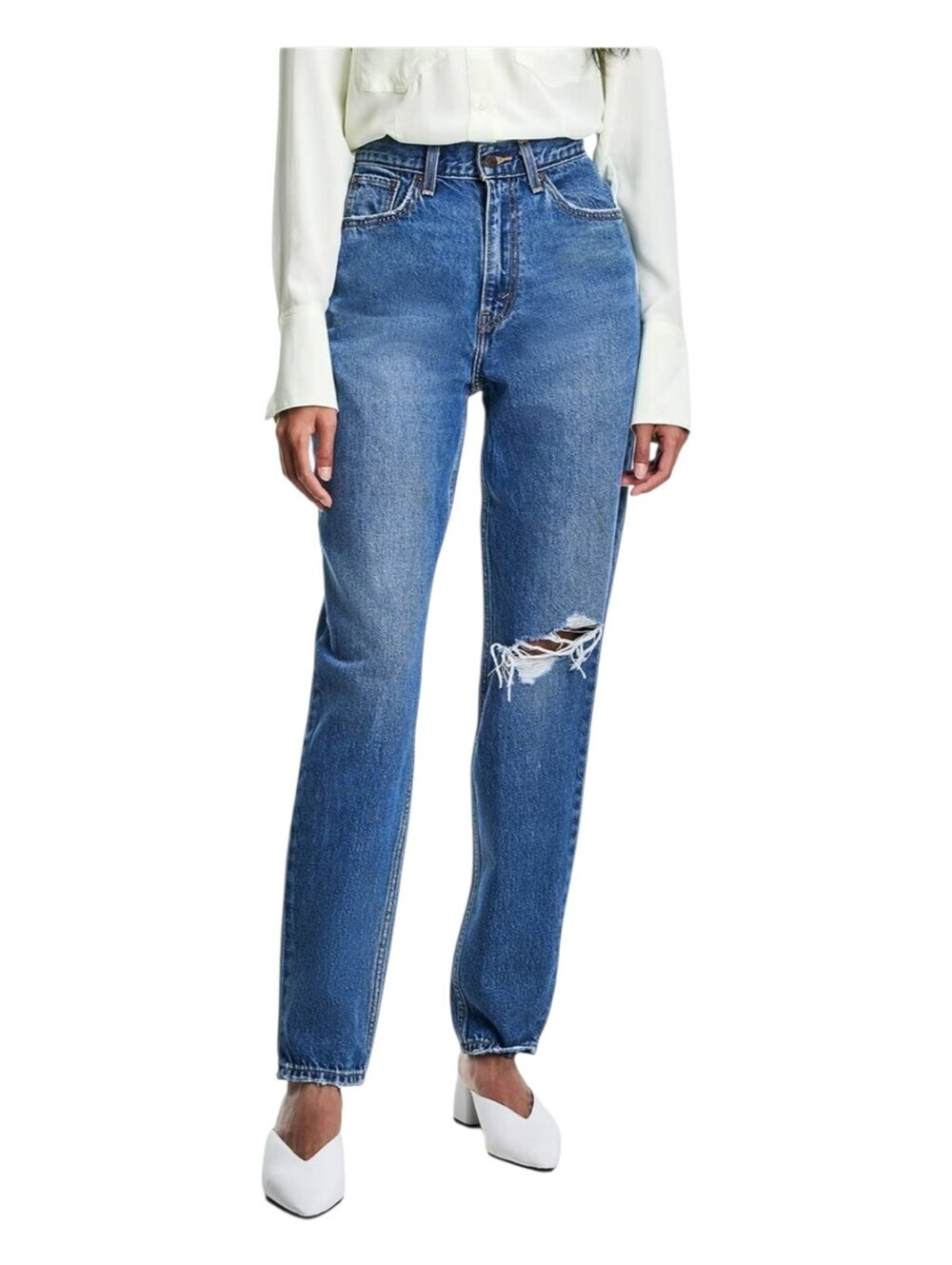 Levi's Womens Medium Wash High Rise Distressed 80s Mom Jeans Size 26